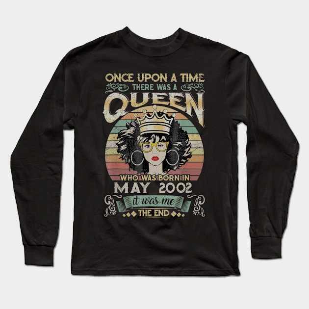 Girls 18th Birthday Queen May 2002 Queen Birthday Long Sleeve T-Shirt by daylightpombo3